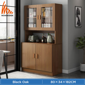 Kitchen Cabinet Rak Dapur Kitchen Rack Almari Serbaguna Display Cabinet Acrylic Door Storage Sideboard Cabinet Scandinavian Kabinet Dapur Almari Dapur