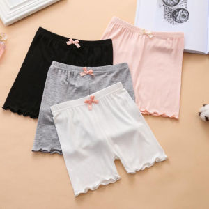 SG stock Summer girls modal three-part pants butterfly fungus edge safety pants anti light childrens Leggings