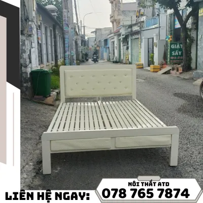GIƯỜNG SẮT HỘP 4X8 1M 1M2 1M4 1M6 1M8x2M - MÀU TRẮNG - CAO CẤP - GIAO HÀNG LẮP RÁP NHANH TPHCM BÌNH DƯƠNG