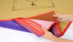 Mahjong tablecloth household thickened mahjong mat 1m l麻将桌布家用加厚麻将垫1米皮消音正方形带兜麻将垫子带兜防滑