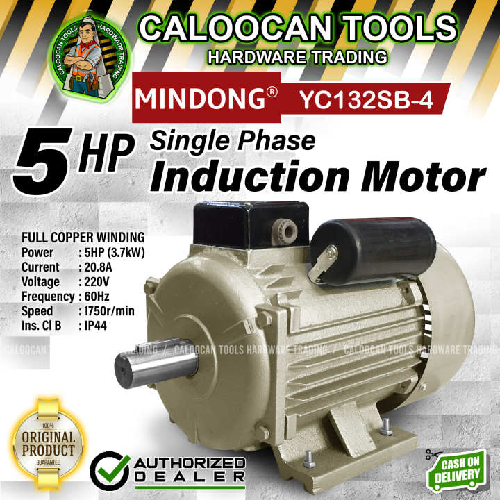 MINDONG Single Phase Induction/Electric Motor Full Copper Winding (1HP