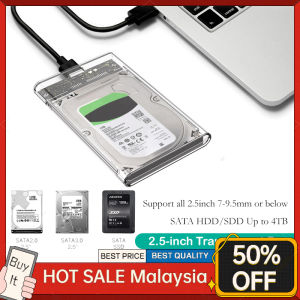 External Hard Disk Case 2.5 inch Free SATA to USB 3.0 Cable Transparent SSD HDD Casing Cover Enclosure 硬盘外壳