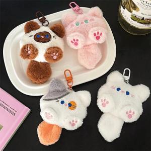 Cat Plush Keychain Cute Soft Stuffed Cat Keyring Ornament Kawaii Cat Plush Doll Keyring Gift Fashion