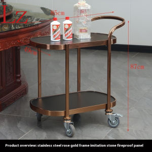 LZ-Mobile Kitchen Trolley Stainless Steel Trolley Cart Catering Service Car Storage Trolley Luxury