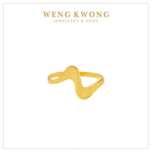 WENG KWONG Golden Wave Swoop Ring in 22k/ 916 Gold (3R3629)