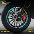Stiker Cutting Velg Motor honda Scoopy prestis R12 2020 2021 2022 2023 Nyala 14. 