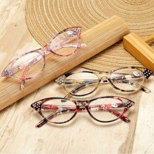 GENENIC Outdoor Read Magnification Cat Eye Frame Vision Care Women Reading Glasses Presbyopia Glasses Hyperopia Eyewear Computer Eyeglasses