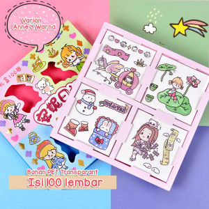 Isi 100 Lembar Sticker Deco Aesthetic Lucu Momo Stiker Anti Air Tumblr DIY Hp Stiker Motif Kartun Momo Halloween Lucu ala Korea Buku Diary Memo Catatan Harian Anak Sekolah Alat Tulis Bahan Stiker Transparant Bisa Untuk Kado Ulang Tahun