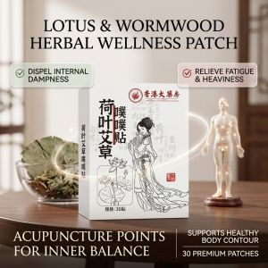 Lotus Leaf Herbal Big Belly Patch Mugwort Essence Abdominal Care Patch Botanical Body Sticker Waist Tummy Care Patch for Men Women Daily Use