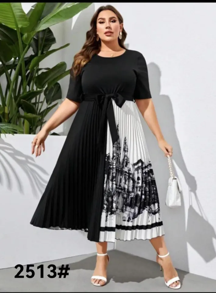 White and black cheap casual dress