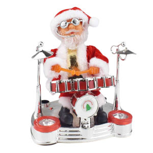 Electric Santa Claus Toy Music Box Saxophone Piano Drum Playing Christmas Decoration Kids Xmas Gift