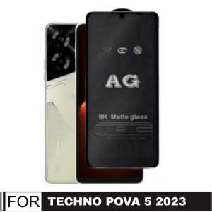 TEMPERED GLASS AG MATTE / KACA HITAM / ANTI MINYAK FOR TECNO POVA 5 / POVA 5 PRO / POP 5 LITE