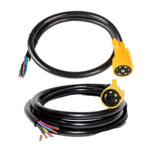 สายคล้องสายพ่วง7ทางสีเหลืองสดใส4ft ปลั๊กใบมีดสำหรับงานหนักเพื่อการระบุการใช้งานกลางแจ้งได้ง่าย