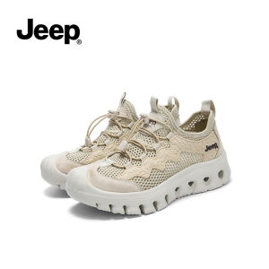 รองเท้าเดินป่าผู้หญิง Jeep รองเท้าตาข่ายฤดูร้อน ระบายอากาศได้ รองเท้าลุยน้ำกันลื่น พื้นหนา รองเท้าเดินป่า รองเท้าเดินกลางแจ้ง