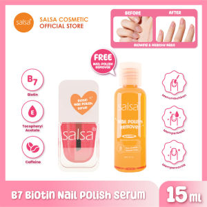 SALSA Biotin Nail Polish Serum Indonesia / Serum Kuku 15ml / B7 Biotin Tocophryl Acetate Caffeine / Vitamin Kuku Rusak Rapuh Penumbuh / Menumbuhkan Menutrisi Memperbaiki Mempercantik / Treatment Perawatan / Skincare Nails Care Series / Remover Acetone