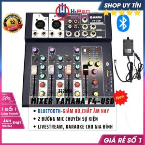 Bộ Trộn Âm Thanh Mixer Yamaha F4-USB Cao Cấp - Bluetooth 4 Kênh-Chuyên Dùng Livestream Karaoke Gia Đình- H2Pro Audio