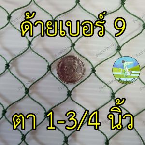 ตาข่ายโปลี เขียว ด้ายเบอร์ 9 ขนาดตา 3.8-4.4 เซน ขายเป็นกิโล ตาข่ายล้อมไก่ อวนโปลี อวนเขียวตาข่ายเขียว