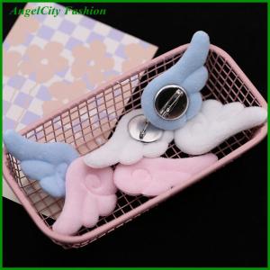 AngelCity Fashion Store 1 Pair Small Angel Wings Brooch Japanese Style Sweet Clothes Decor Y2K Plush Bag Hat Accessories