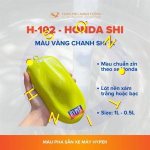 Sơn xe máy HYPER màu vàng chanh camay 1K Honda SHI 2009 (Code: H-102) sơn thơm công nghiệp