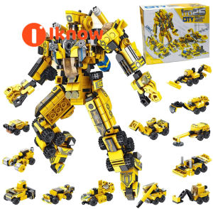 I know Building Toys for Kids 25-in-1 Engineering Building Bricks Construction Vehicles Kit Transformers Robot  Toys for Kids Best Gifts