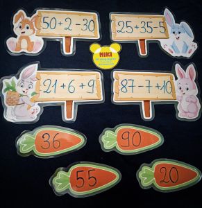 Bộ 4 Anh Em Nhà Thỏ Tìm Cà Rốt (4 bé thỏ + 4 cà rốt)