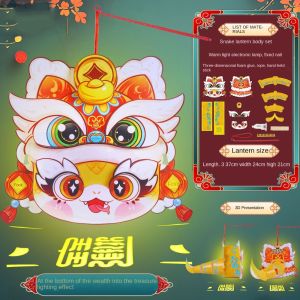 FDO0009 Traditional Chinese Snake Portable Lantern Glowing Vintage 2025 Snake Year Lantern Hanfu Accessories Shaking Snake Spring Festival Lantern Home New Year Ornament