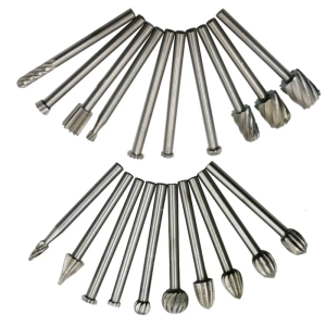 20pcs/set Assorted 39mm Carbide Rotary Point Burr Die Grinder Bit 3mm Shank Milling Abrasive Tools Rotary Burrs