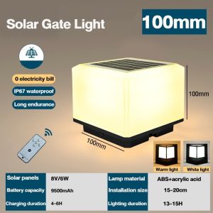 Solar pillar lamp Outdoor garden lamp wall pillar lamp Villa outdoor wall courtyard door post lamp IP67 waterproof wattle wall