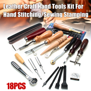 BERGARANSI Junetree Alat Kerajinan Pengrajin Kulit lengkap Peralatan Seni DIY 18in1 Leather WA134
