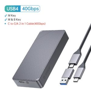 ORICO LSDT M2เคส SSD 40Gbps NVME Enclosure M.2 To USB Type C 4.0อะแดปเตอร์ SSD สำหรับ NVME PCIE M Key SSD กล่องดิสก์ M.2เคส SSD (M2V01-C4)