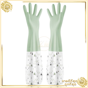 ถุงมือล้างจาน ถุงมือล้างจานทำความสะอาด ถุงมือยาวยืดหยุ่นกันน้ำ ถุงมือล้างจานทำความสะอาด ถุงมือยาง ถุงมือปลายจั้ม ถุงมือ