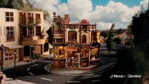 [ReadyStock][Valentine Gift] Robotime ROKR Dream Coffee Factory Music Box Wooden 3D Puzzle EAB02 593PCS