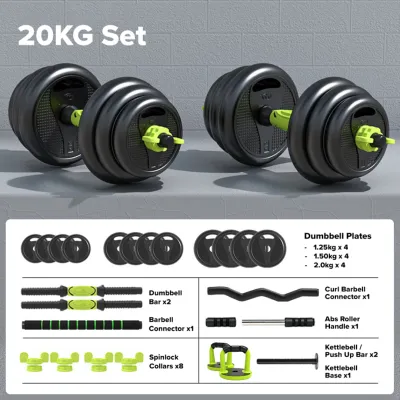 (FITNET) [Bulky] Black Versatile Dumbbell Set 10kg / 15kg / 20kg / 25kg / 30kg / 40kg - Dumbbells / Weights / Gym / Fitness / Barbells / Strength Training / Body Building / sd