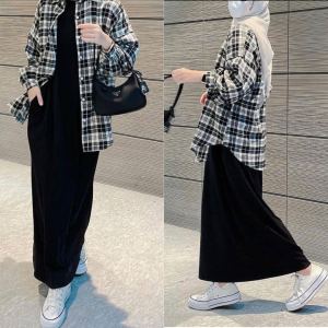 LONG DRESS SLEVELEES BASIC PREMIUM /LONG DRESS HITAM KOREAN /INNER DRESS/INNER SPAN DRESS/LONG DRESS WANITA /DRESS TANPA LENGAN