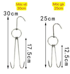 móc treo vịt inox dài 30cm móc treo thịt xông khói móc vịt nướng dùng cho lò quay vịt treo gà