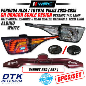 DTK Perodua Alza / Veloz 2022 - 2025 GR Dragon Scale Dynamic Tail Lamp With Signal Running + Rear Centre Garnish & Logo