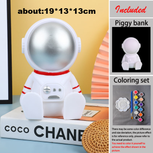 [Quick Shipping] 15 - 32 cm DIY Graffiti - capable Cartoon Piggy Banks. Souvenir Festival Presents Home Decor Accessories and Desk Decoration. Long - lasting Vinyl for Kids’ Birthdays and DIYers. [White Piggy Bank + 12 - color Paint Kit]