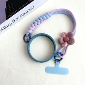 CXXP Flower Woven Water Bottle Handle Strap Fits Most 8-40oz Bottles Soft Silicone Water Bottle Strap Reusable Hand-Woven Water Cup Sling for Stanley Owala HydroJug Cup Accessories