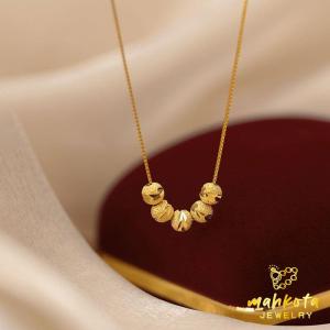 K10 Kalung TITANIUM Wanita Model Mahkota Unik Lapis Emas 18K