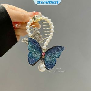 ItemMart Pearl Butterfly Flower Mermaid Tassel Hair Bun Buckle Hairpin Hair Clip Bud Clip High Ponytail Buckle
