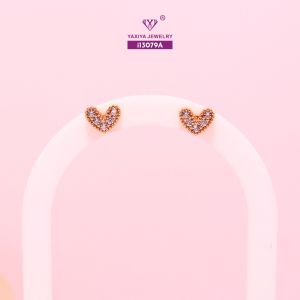 Yaxiya Anting Tusuk Love Permata Perhiasan Lapis Emas 18k 389