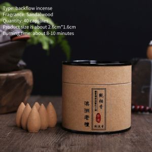 WHL 40PCS纯天然倒流香粒 檀香粒 倒流香 檀香沉香艾草崖柏星洲水沉 Blackflow Incense Tower Incense Tea Smoke Reflux Sandalwood Premium Sandalwood Blackflow Incense