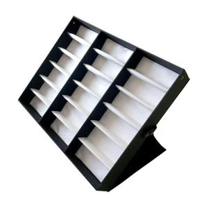 18 Slot Sunglasses Organizer Box Stand Display Case/Tray Fabric Lined & Snap Close