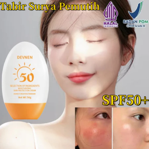 sunscreen wajah spf 50+++ 50g Sunscreen Whitening Sunblock Cream Wajah Dan Badan Sunscreen Sun Protect & Moisture Pelindung dari Sinar Matahari Control Oil Refreshing Ultra Light Daily Sunscreen