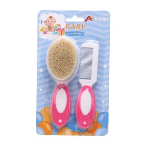 หวีเด็ก หวีเด็กทารก แปรงขนแกะแท้100% ขนแปรงอ่อนนุ่ม หวีเด็กเล็ก หวีทารก เซ็ต2ชิ้น