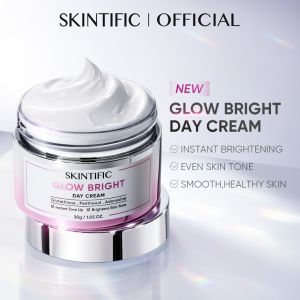 SKINTIFIC Glow Bright Lazy CC Cream Hydrating Primer Lightweight Cushion Foundation Makeup Day Tinted up