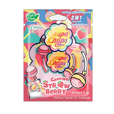 Fresh Time x Chupa Chups ถุงหอมปรับอากาศ ถุงหอมรถยนต์ น้ำหอมรถยนต์ ดับกลิ่น 9g.