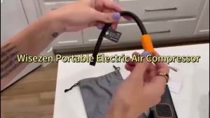 Bơm ô Tô Wisezen Lốp Xe đạp Máy Oto điện Bóng Không Dây Mini Thổi Phồng Nhanh Kiêm Sạc Dự Phòng Điện Thoại