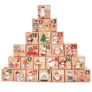 NOEL_SET 24 Hộp đựng quà các dịp GIáng Sinh Noel Merry Christmas (SIZE: 7 X 7 X 7cm)