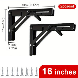 2PCS Folding Angle Bracket Adjustable Wall Mounted Folding TableShelf Bracket Triangle Bracket only